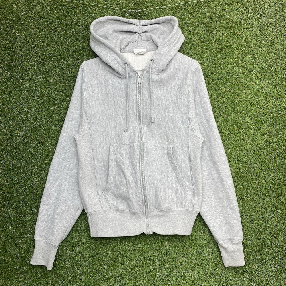 Champion Reverse Weave Full Zip Hoodie Mens XS Grey Thick Heavyweight Sweatshirt